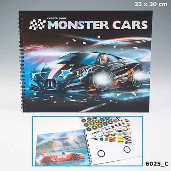 Альбом для раскрашивания c наклейками Monster Cars 6025_C