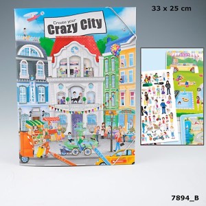 Альбом для раскрашивания c наклейками  Create your Crazy City - 7894_B
