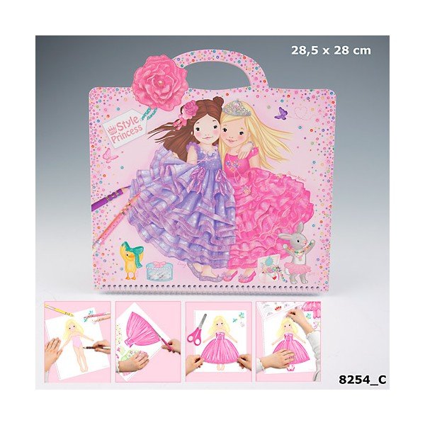 Альбом для раскрашивания с наклейками и страницами с нарядами My Style Princess - 8254_С
