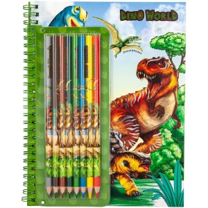 Альбом Dino World для раскрашивания с набором цветных карандашей - 6852