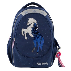 Рюкзак школьный пайетки, синий Miss Melody - 7726_A