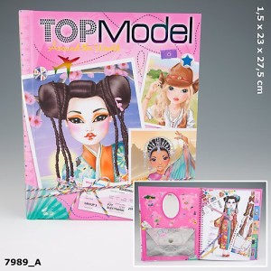 Альбом  раскраска с наклейками и зеркалом  TOP Model - Around the World - Вокруг Мира - 7989_A